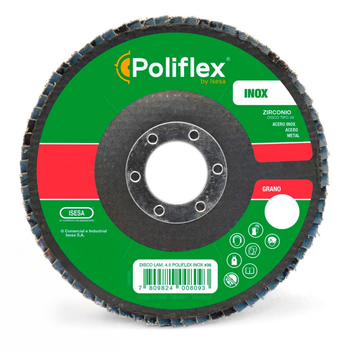 POLIFLEX - Disco laminado ZR-100 4 1/2" F29 inoxidable