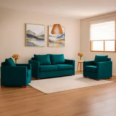 DKORA - Living 2 cuerpos Jade 117x68x77 cm Café