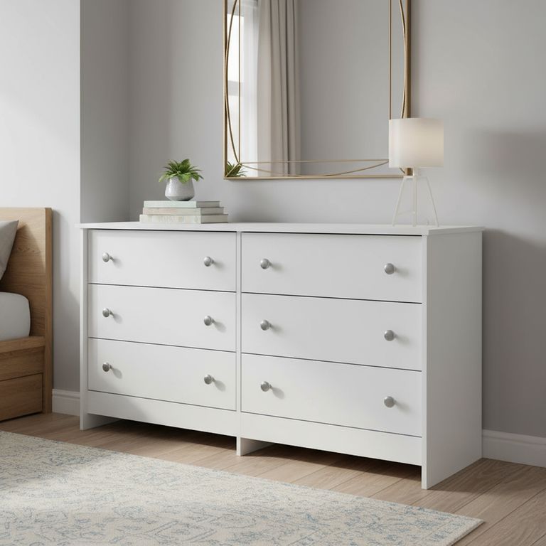 Cómoda 6 Cajón(es) Duplex 136x72x40 cm Blanco