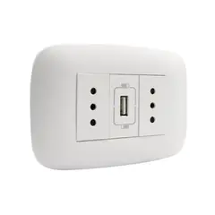 BTICINO - Tomacorriente Doble 10A + Usb Tipo A Blanco Domino Sencia