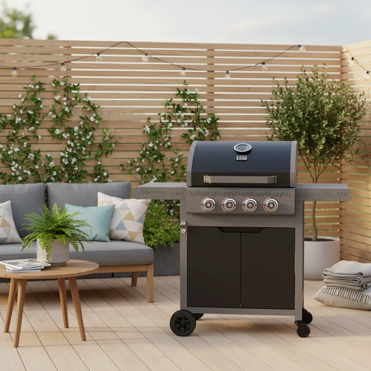 BBQ GRILL - Parrilla a Gas Dark Hawk 4 Quemadores 