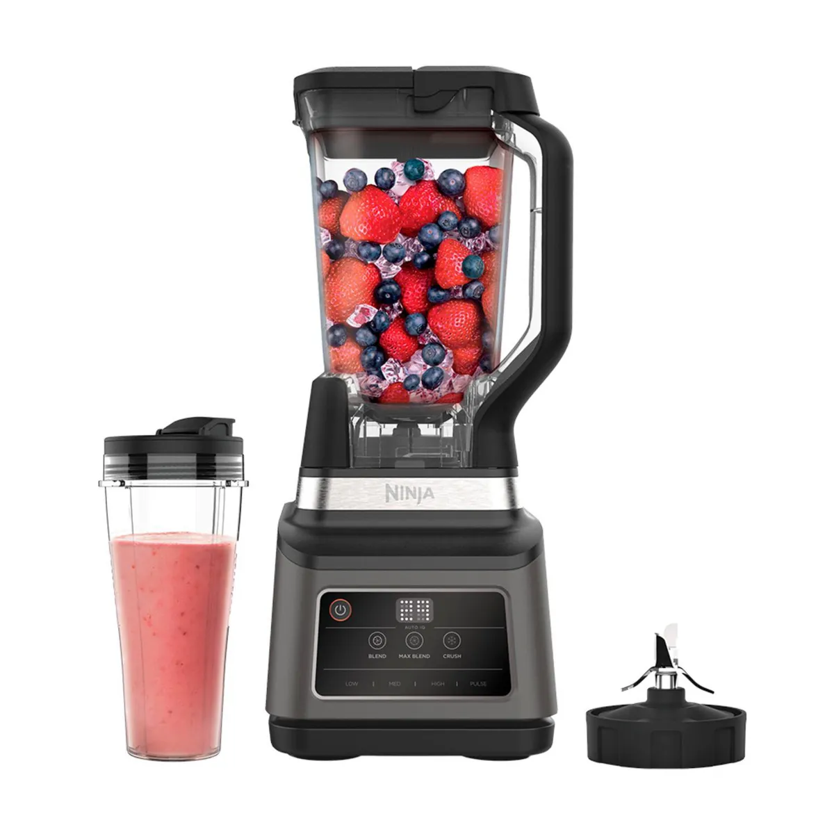 NINJA - Licuadora 2.1 Litros Plateado Profesional Plus 2 en 1