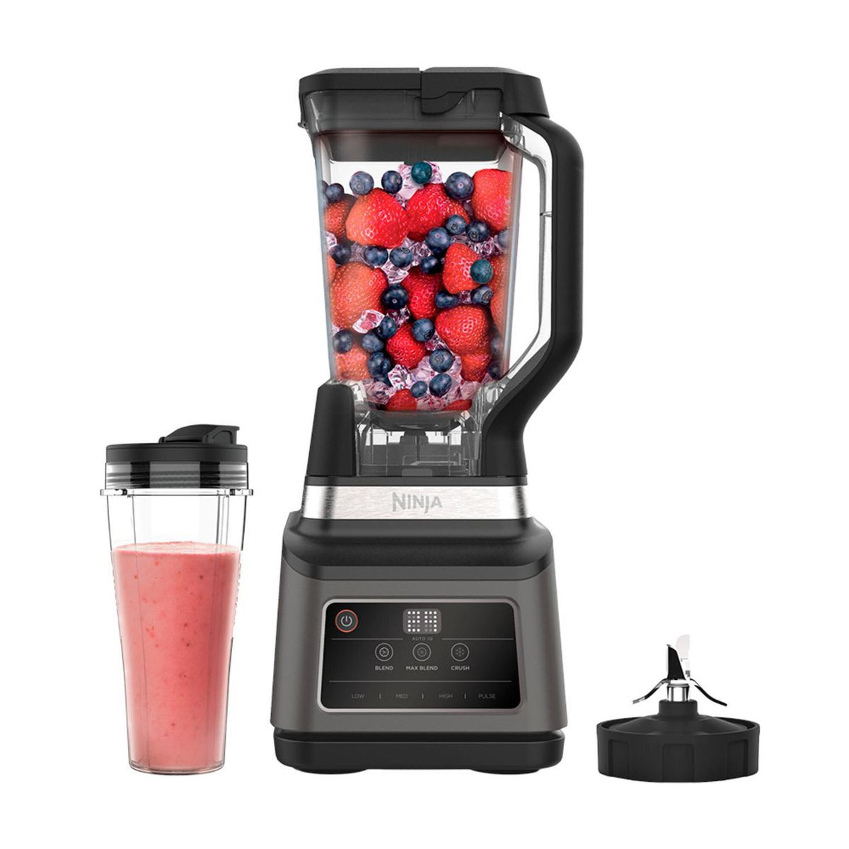 NINJA - Licuadora 2.1 Litros Plateado Profesional Plus 2 en 1