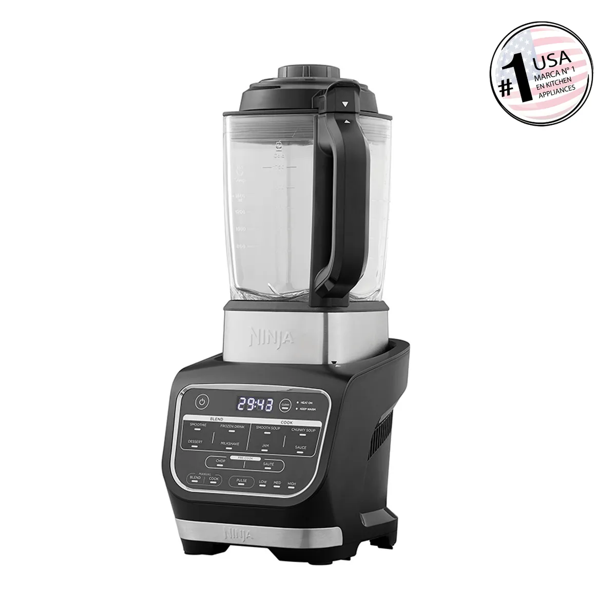 NINJA - Licuadora Sopera 1.7 Litros Negro Plus 1000 W