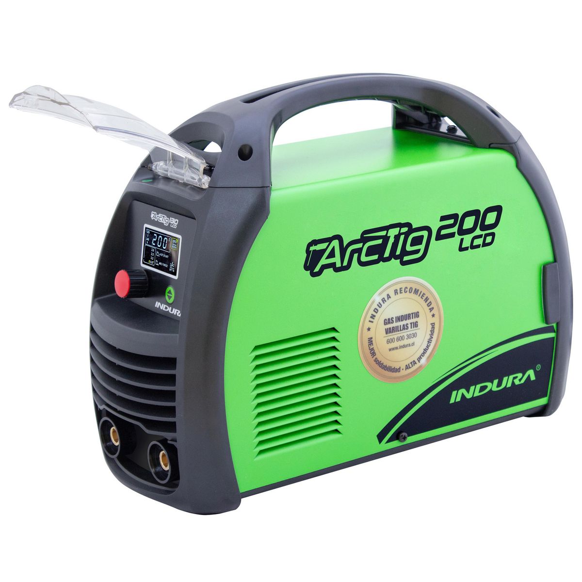 INDURA - Soldadora Arco Manual/TIG (Lift Arc) 200 amp Pantallla LCD + Maleta