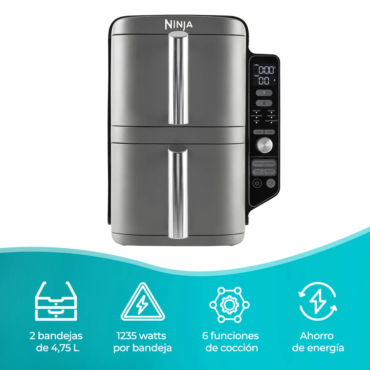 NINJA - Freidora de Aire 9.5 Litros Double Stack Xl
