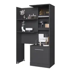 HOGA - Estante Multiuso Extensible MDP 3 Nivel(es) 36.8x138x49.2 cm Gris