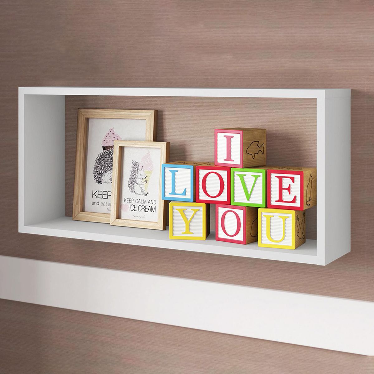 HOGA - Repisa Nicho Grande MDP 1 Nivel(es) 14.6x31.3x69.3 cm Blanco