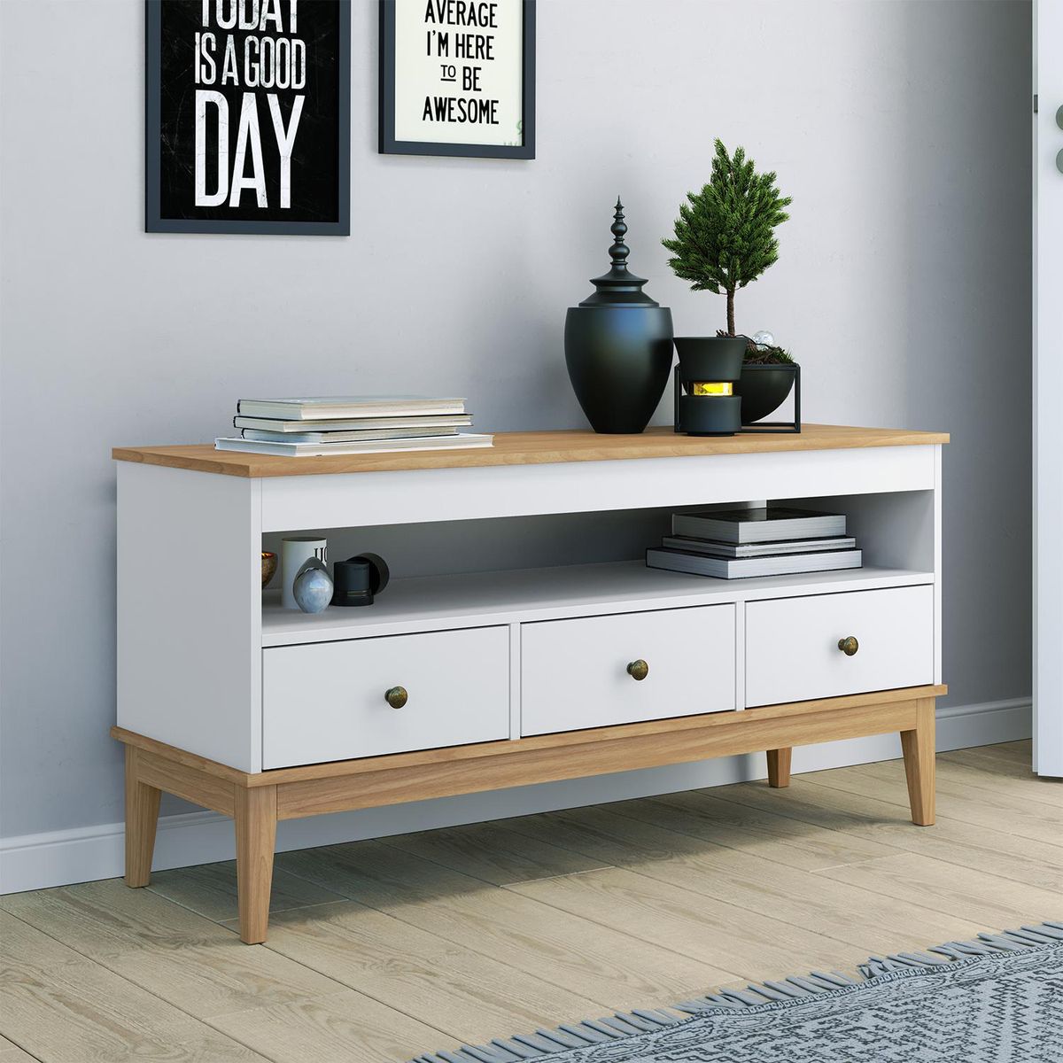 HOGA - Rack TV 50 " Colonial Blanco 120x60x41 cm