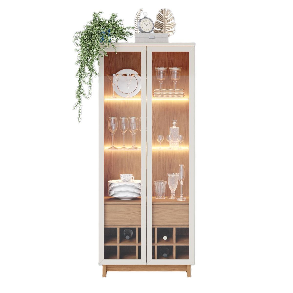 ONESSTA - Cristalera con 2 puertas de vidrio