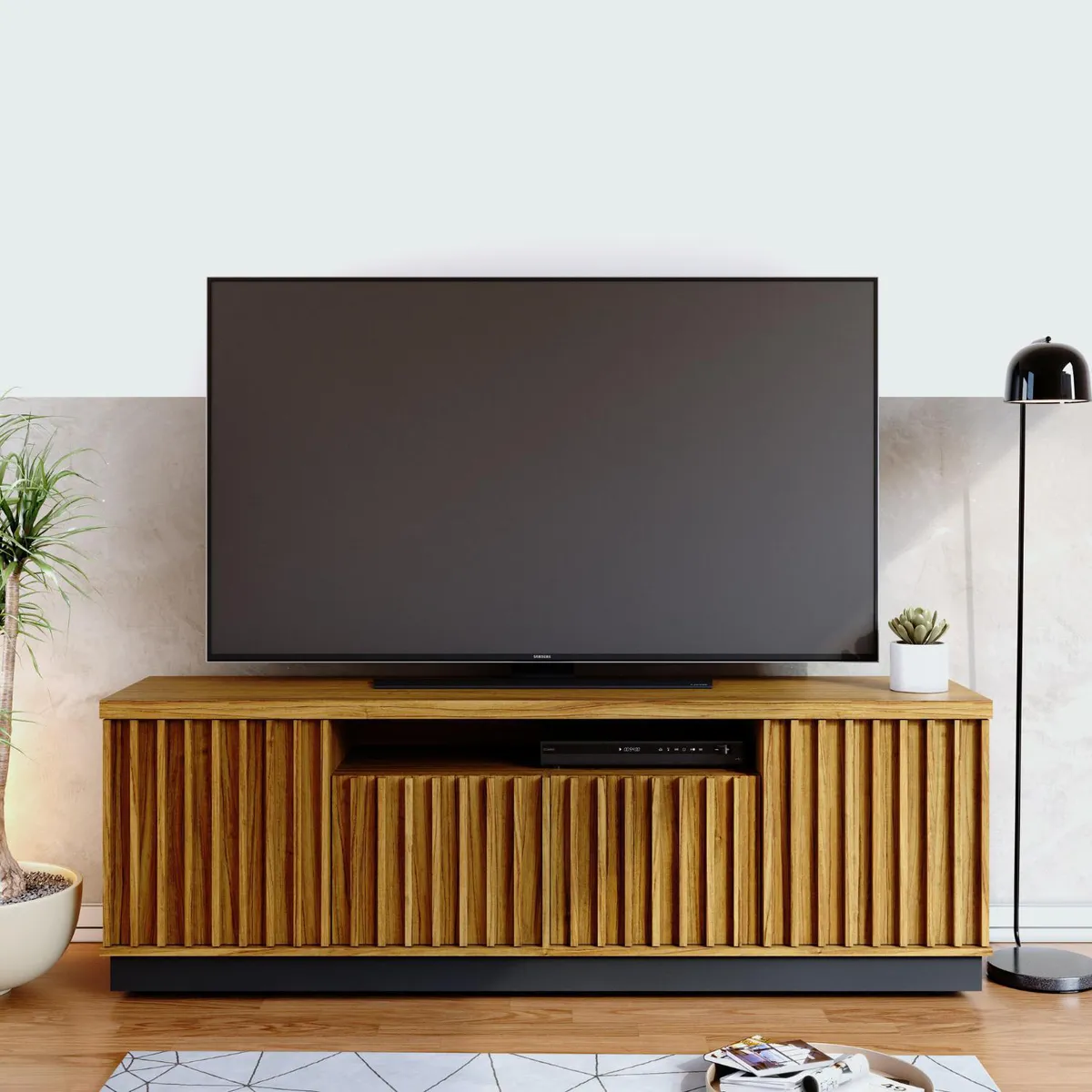 ONESSTA - Rack TV 75 " Amazonas Noce/preto 180x61.4x42.8 cm