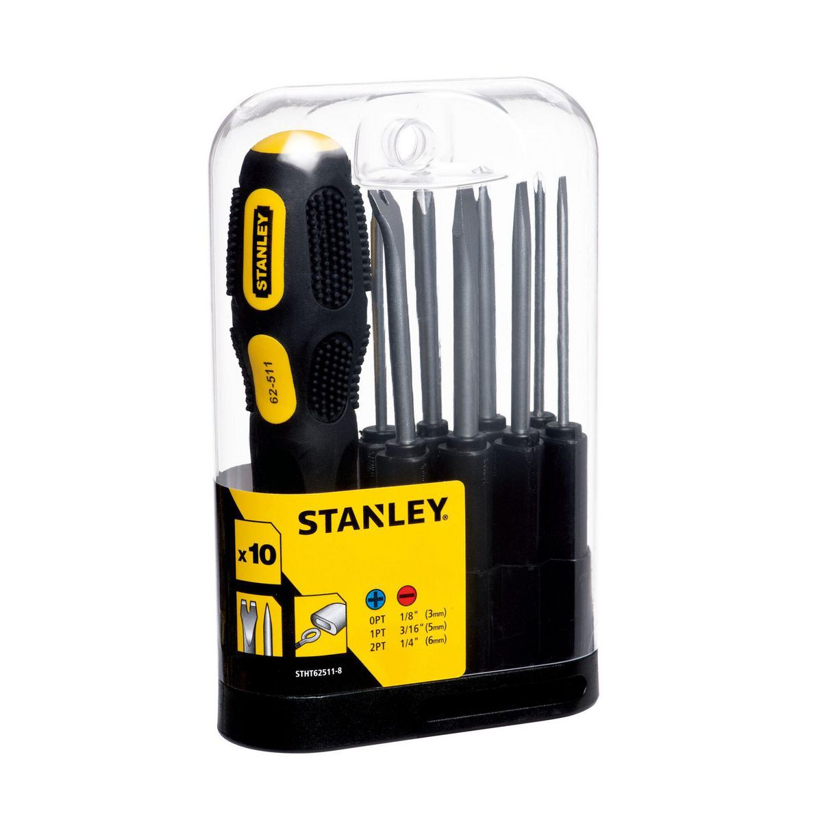 STANLEY - Set de destornillador con 9 piezas + estuche de almacenamiento