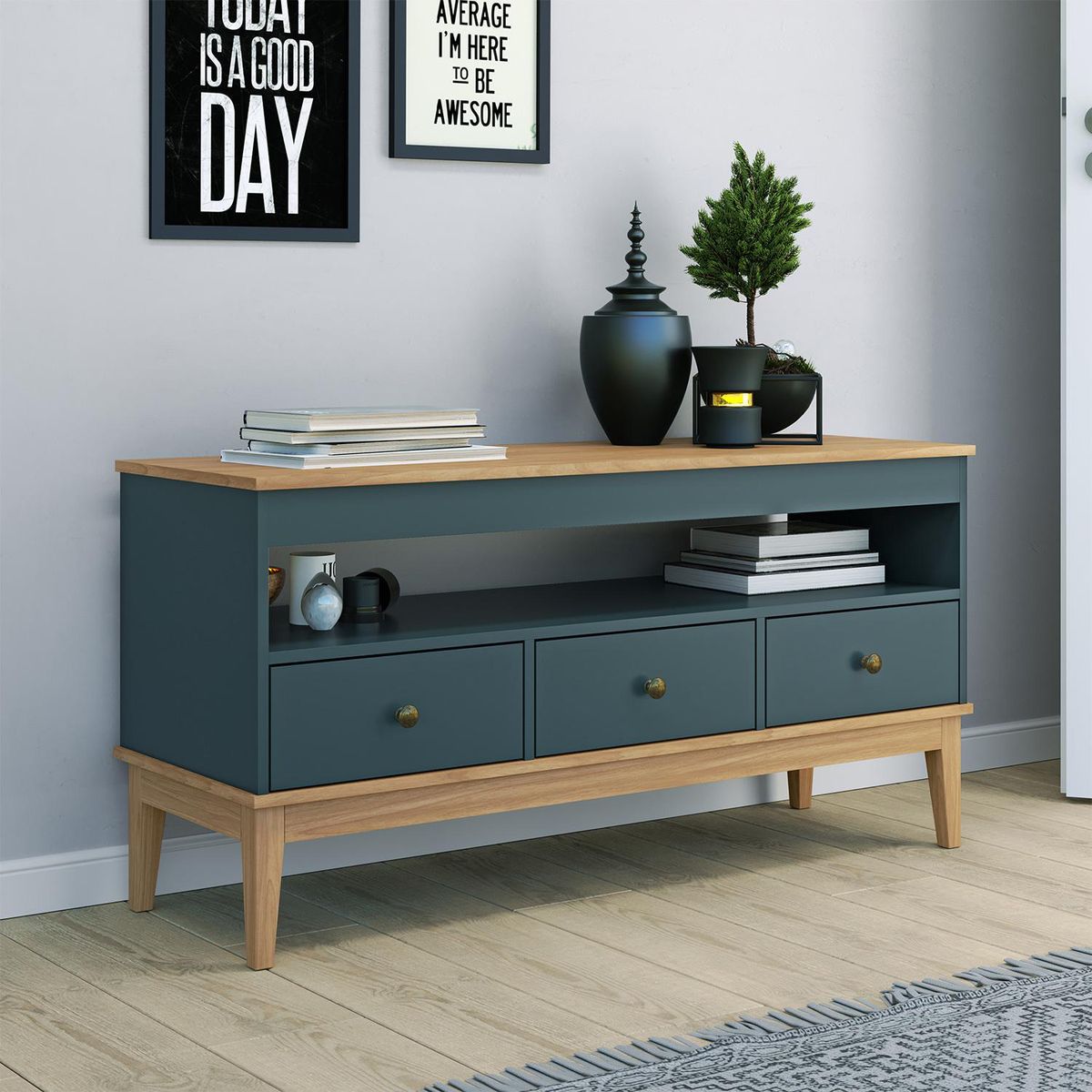 HOGA - Rack TV 50 " Colonial Petróleo 120x60x41 cm