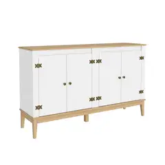 HOGA - Aparador buffet Colonial Blanco 149x41x90 cm