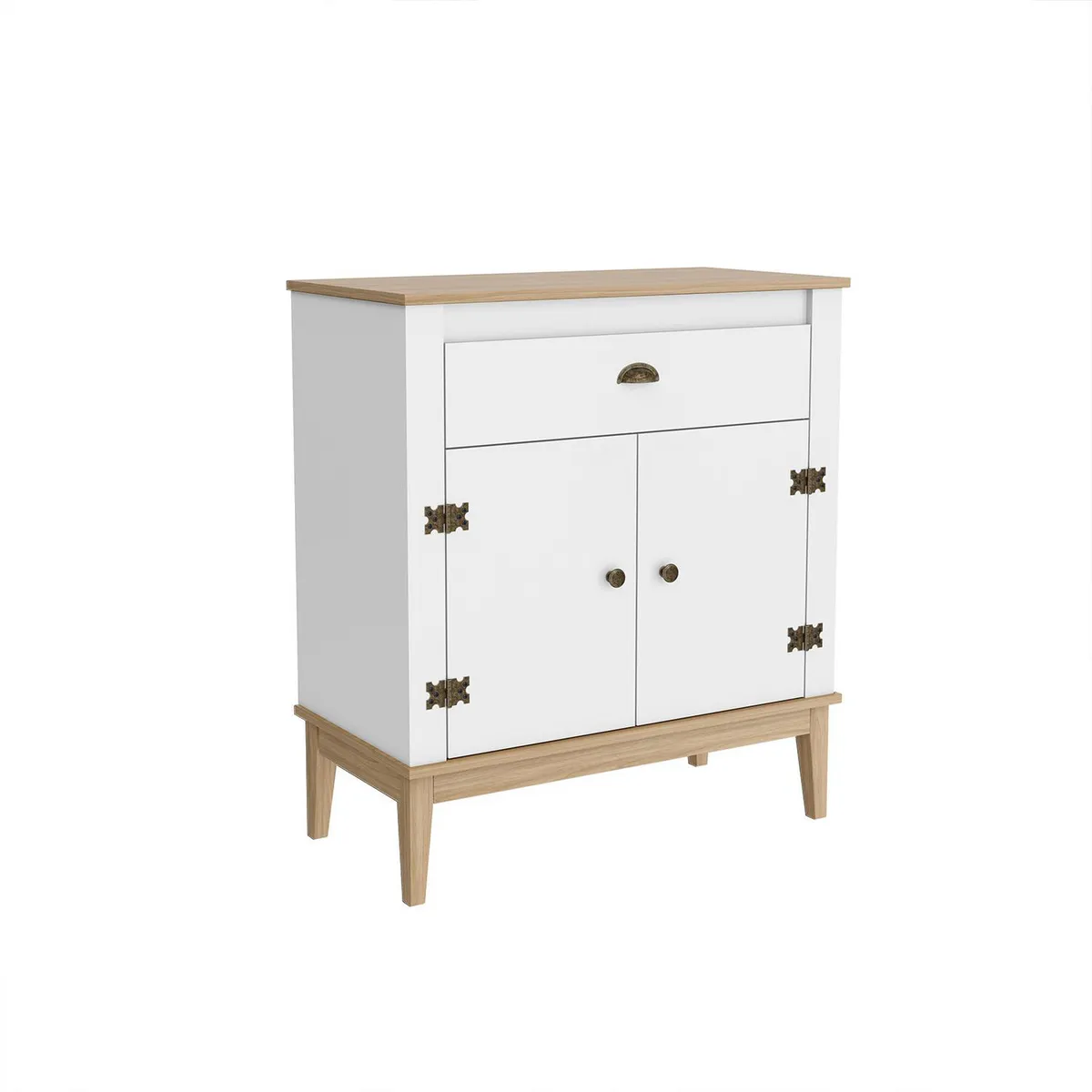 HOGA - Aparador buffet Colonial Blanco 80x41x90 cm