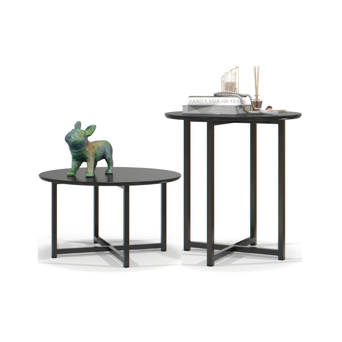 ONESSTA - Juego de mesas Flow Pack Negro 60x110x51.5 cm