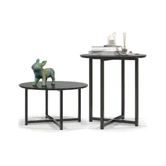 ONESSTA - Juego de mesas Flow Pack Negro 60x110x51.5 cm