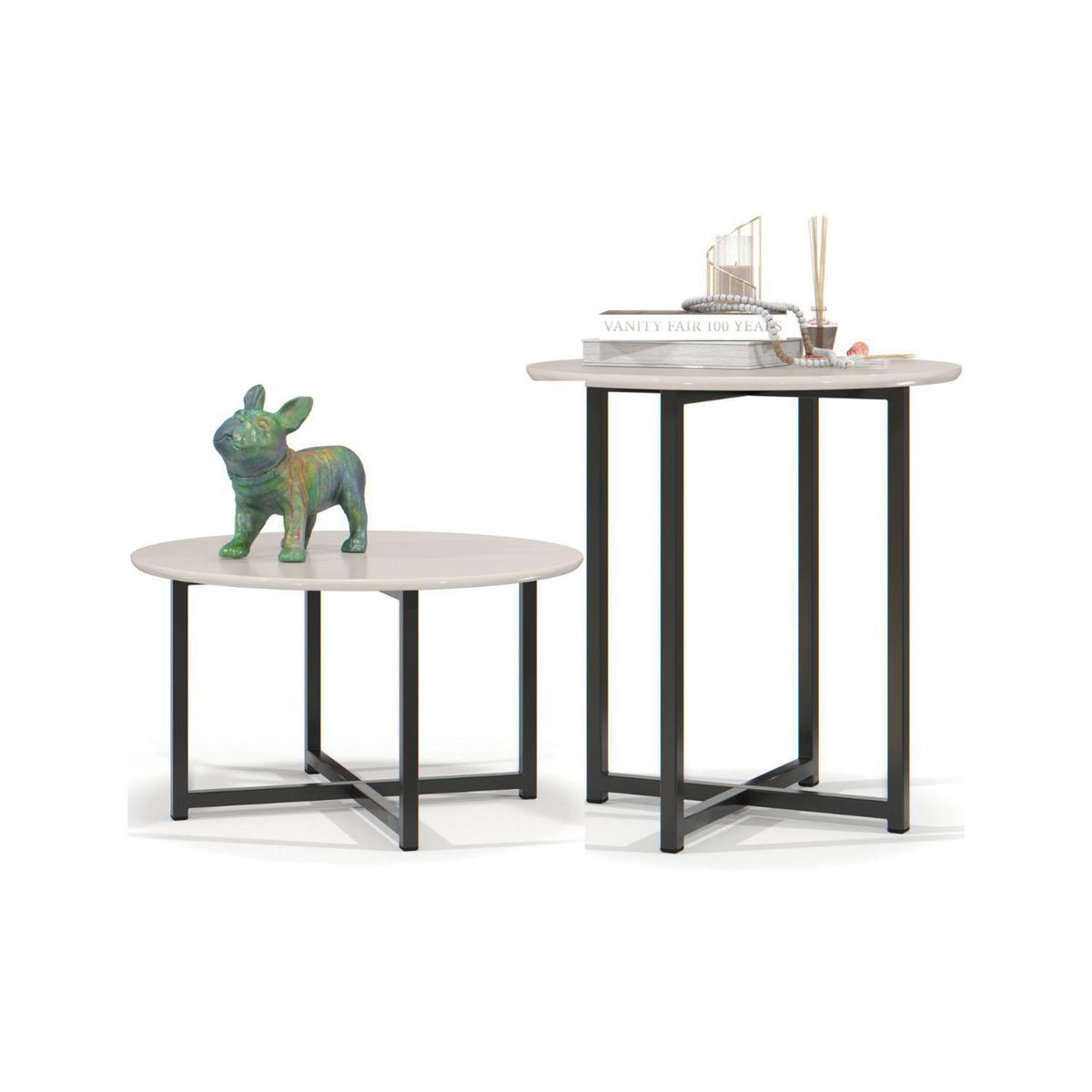 ONESSTA - Juego de mesas Flow Pack Blanco 60x110x51.5 cm