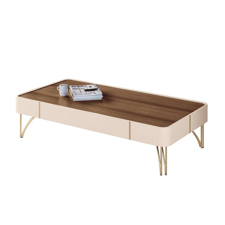 ONESSTA Mesa de centro Cadenza Off white/Freijo 66x132x31.5 cm