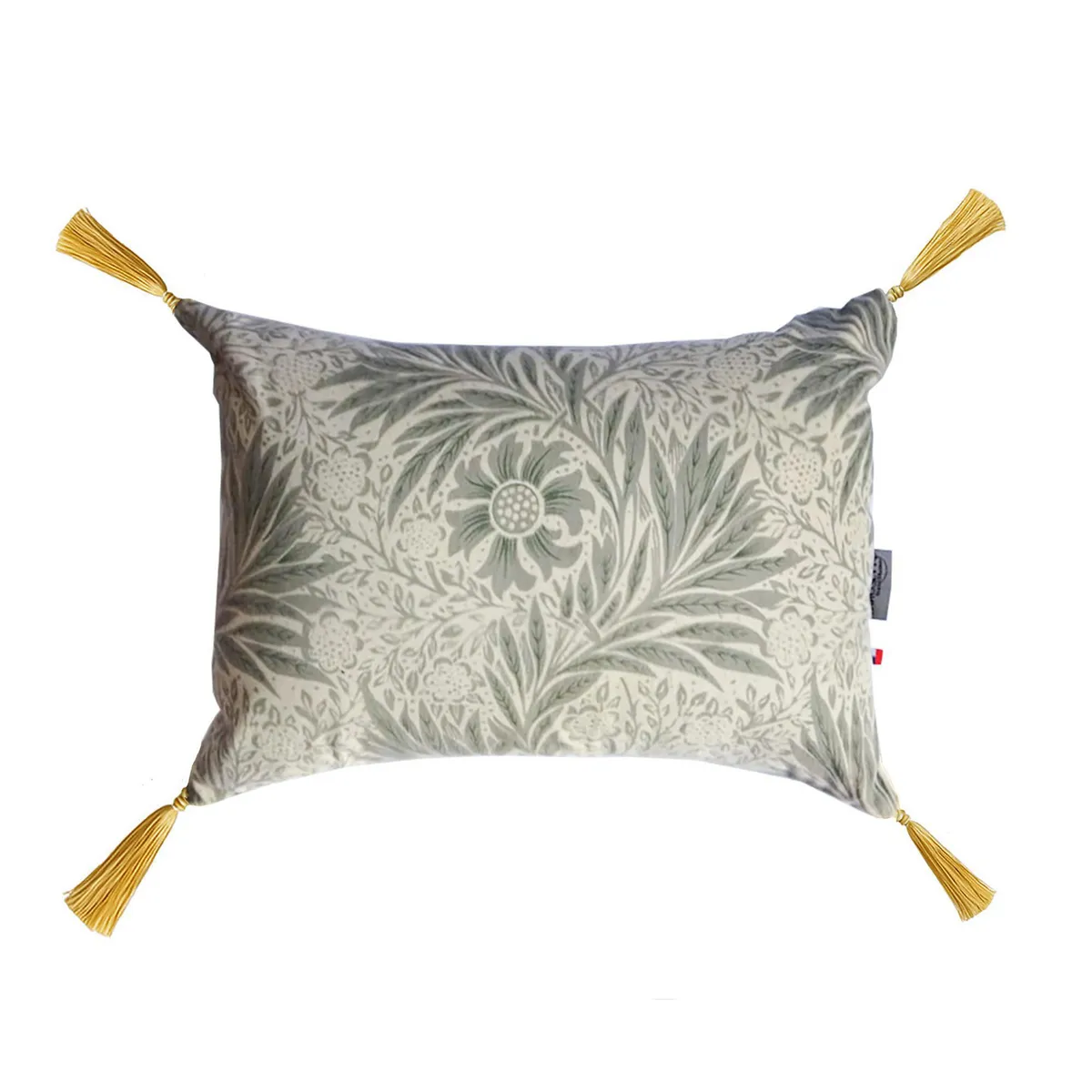 LAROSETT - Cojín Trama Botanica Crudo/Verde Agua 50x33 cm