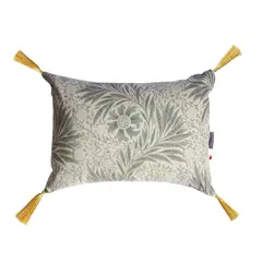 LAROSETT - Cojín Trama Botanica Crudo/Verde Agua 50x33 cm