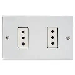 BTICINO - Tomacorriente Doble Armado 10A Aluminio Oxidal