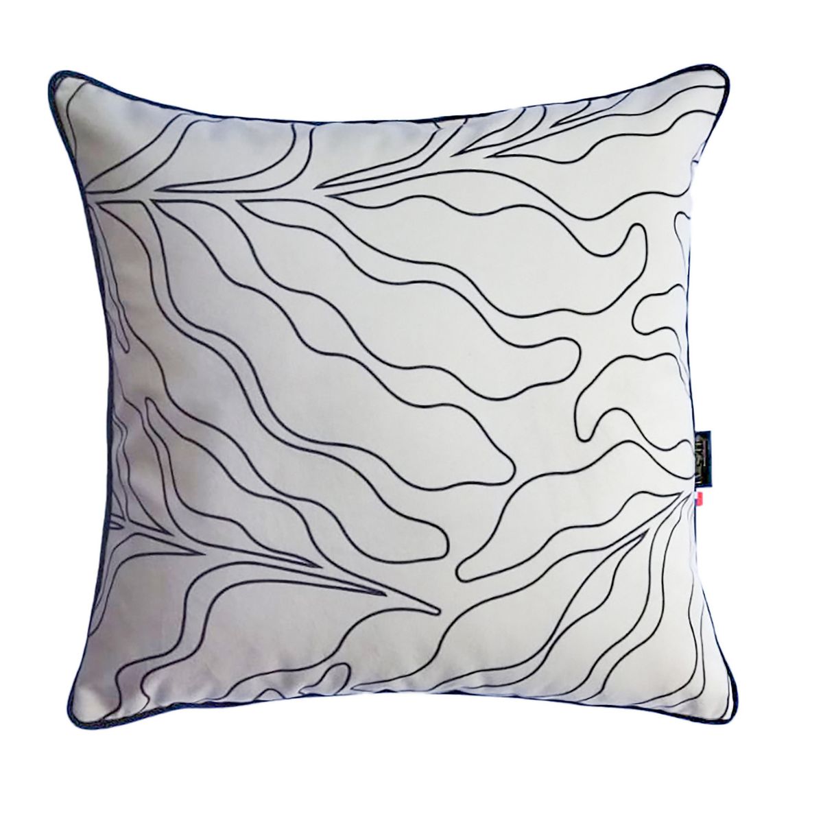 LAROSETT - Cojín Algas Crudo/Negro 50x50 cm