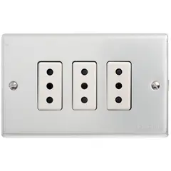 BTICINO - Tomacorriente triple armado 10A Aluminio Oxidal
