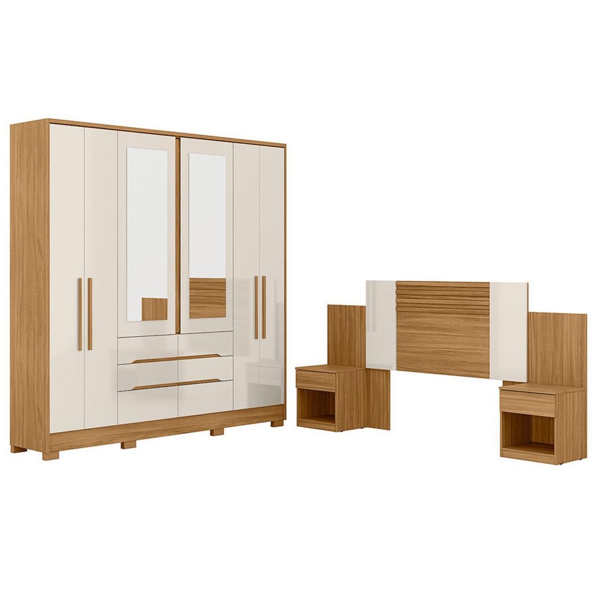 DI PORETTI - Combo closet 3 Puerta(s) 2 Cajón(es) 8 Repisa(s) 216x222x48 cm Café