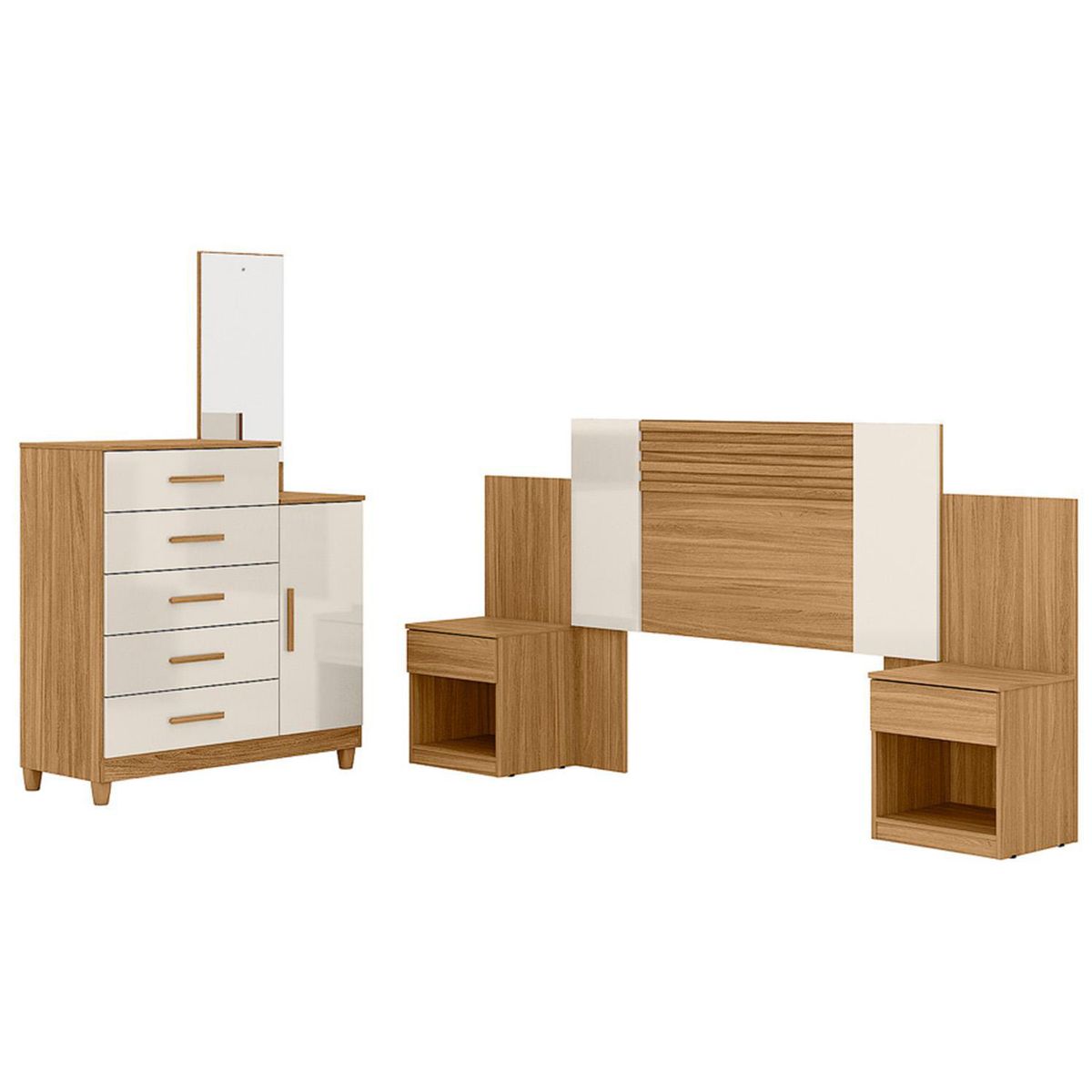 DI PORETTI - Combo Cómoda Lisboa 5 Cajón(es) + Respaldo