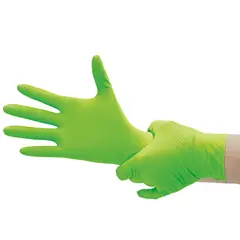 TOPSAFE - Guante Nitrilo Texturado Verde 8G M/L 50U