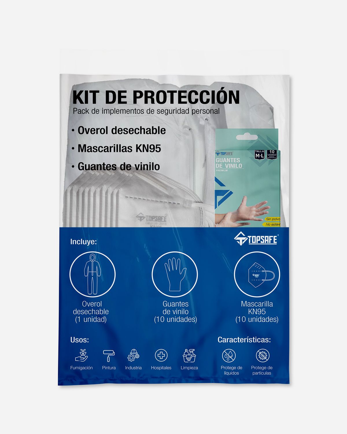 Kit Proteccion Buzo Guantes y Mascarillas Desechables Sodimac