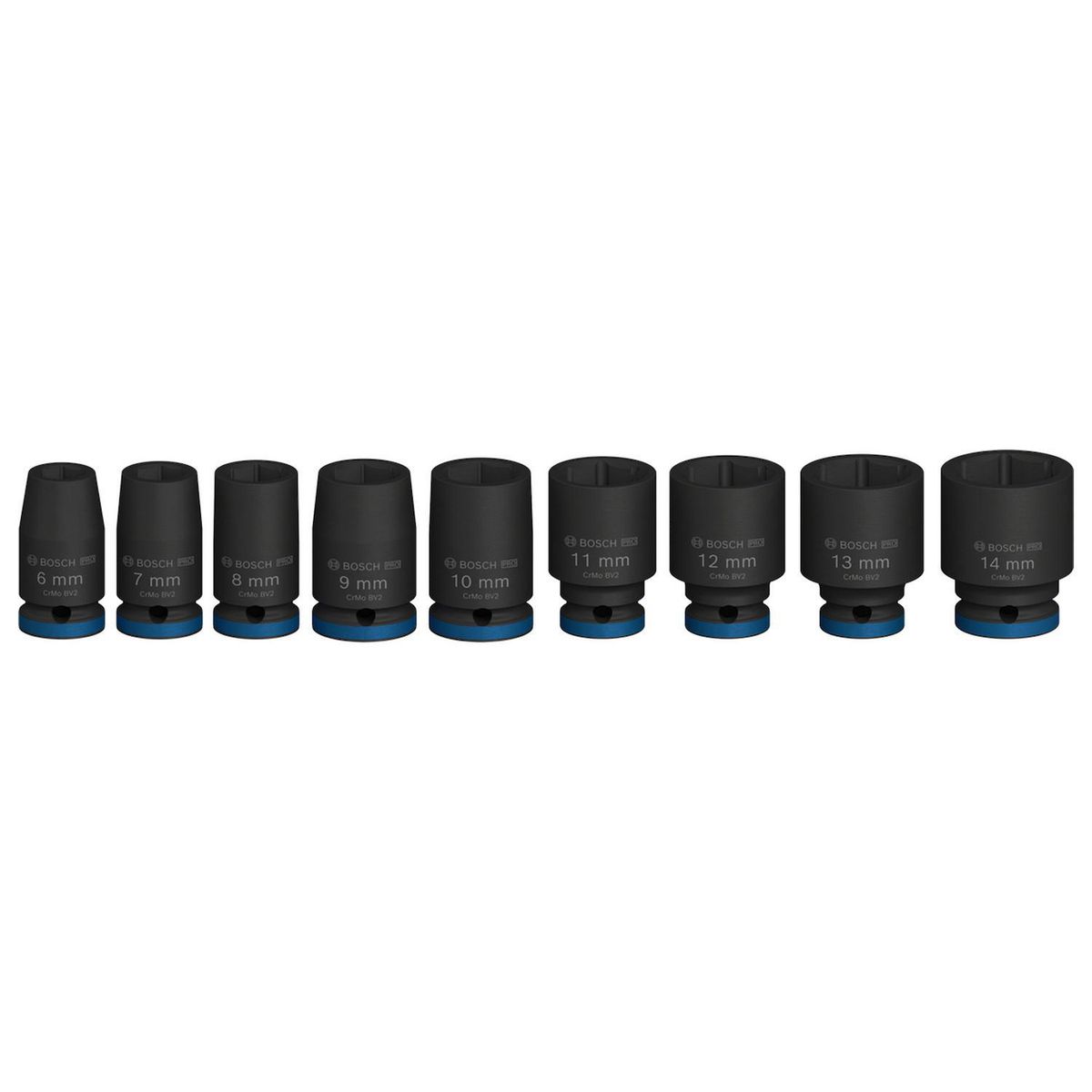 BOSCH - Juego de Dados PRO Impact encastre corto 1/4", 9un