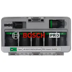 BOSCH - Juego de Dados PRO Impact encastre corto 1/2", 7un
