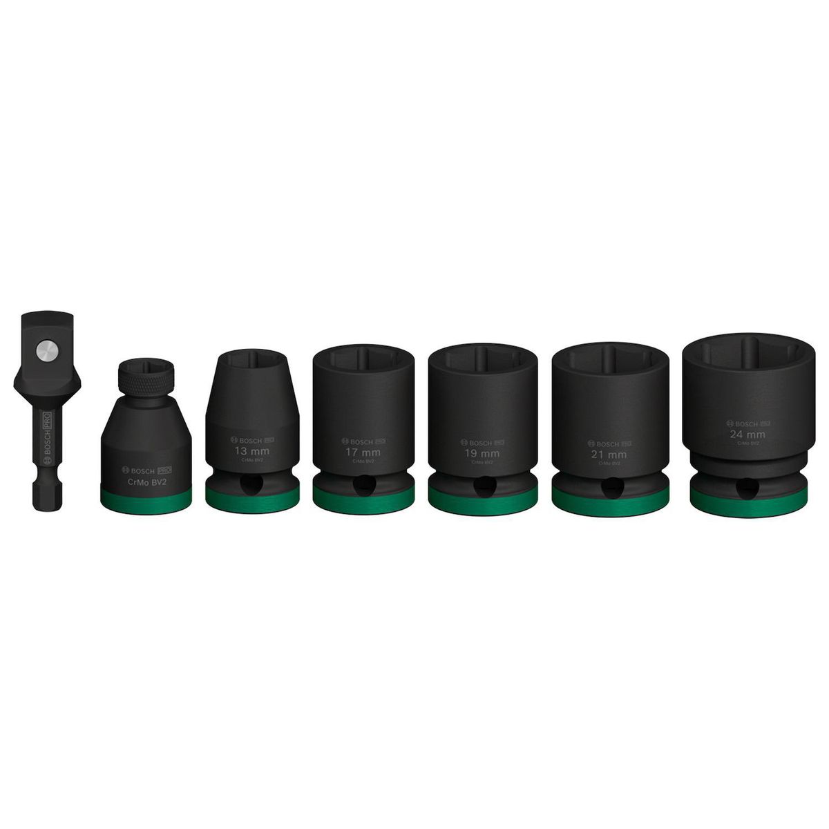BOSCH - Juego de Dados PRO Impact encastre corto 1/2", 7un