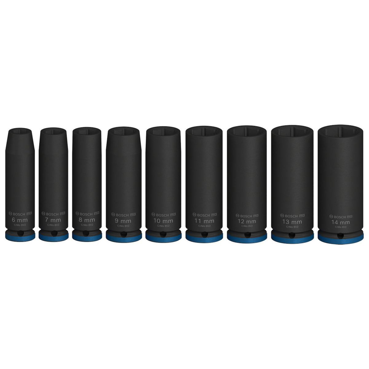 BOSCH - Juego de Dados PRO Impact encastre largo 1/4", 9un