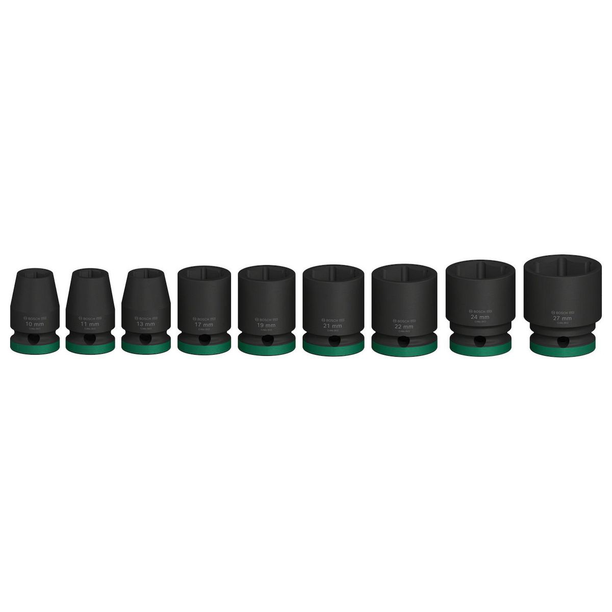 BOSCH - Juego de Dados PRO Impact encastre corto 1/2", 9un