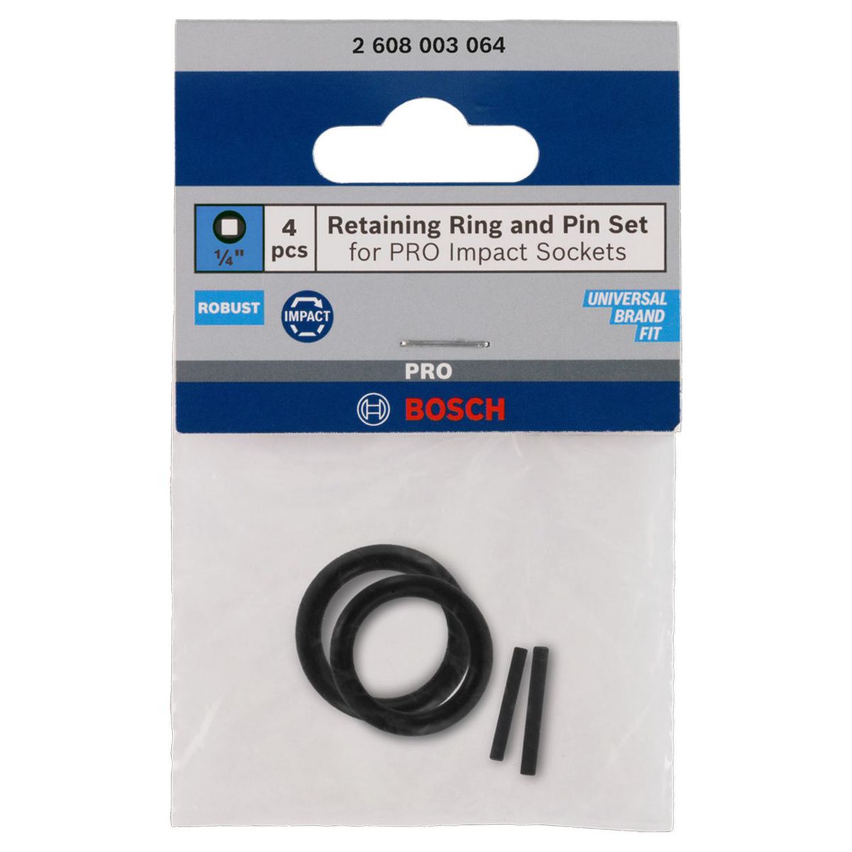 BOSCH - Anillo de retención y pasador PRO Impact 1/4"