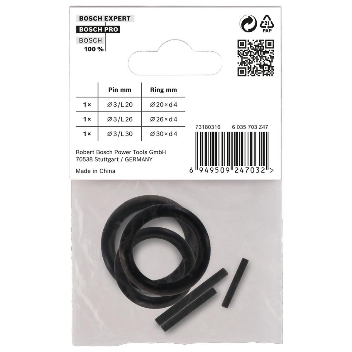 BOSCH - Anillo de retención y pasador PRO Impact 1/2"