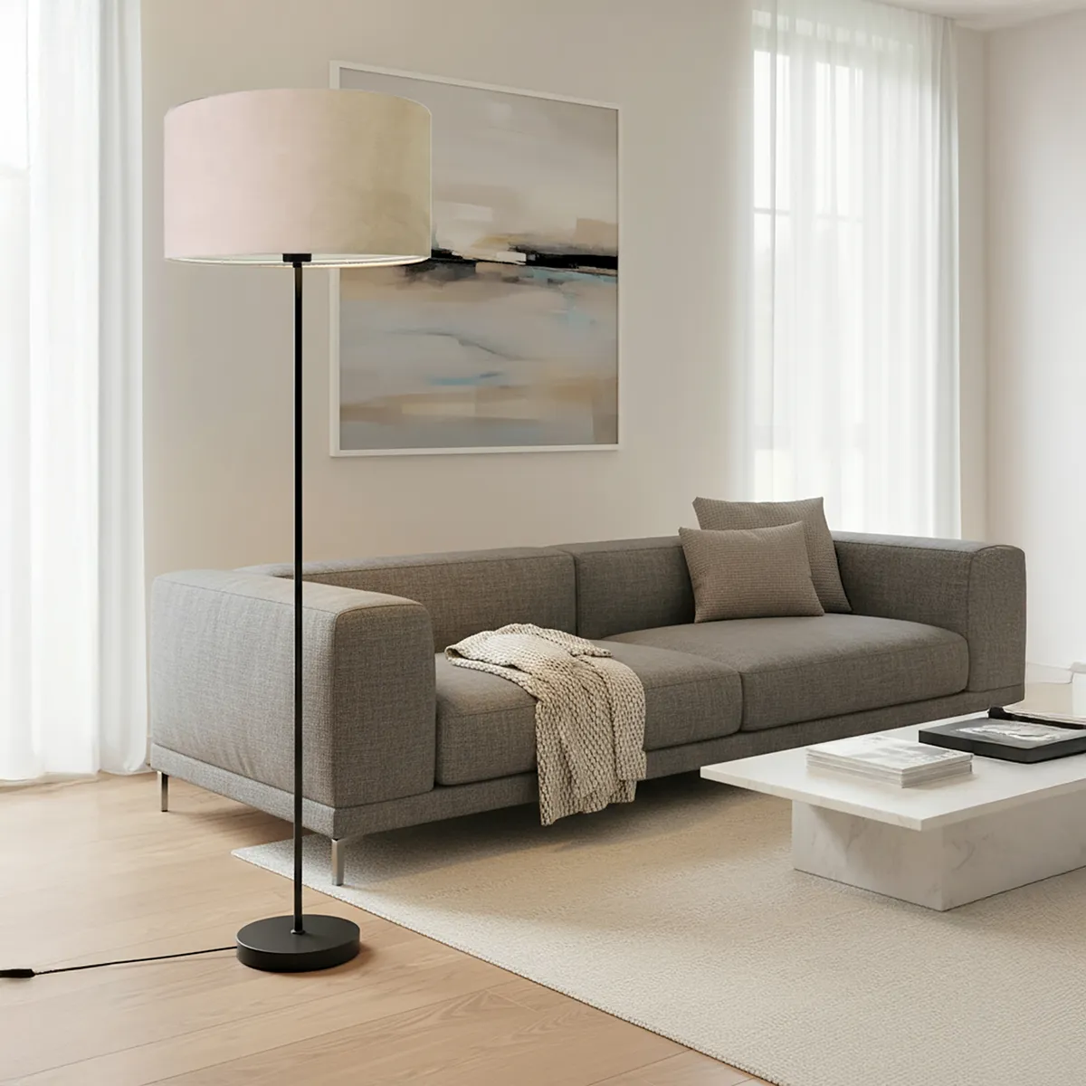 CONCEPT - Lampara de pie EM-FL Blanco 40x150 cm