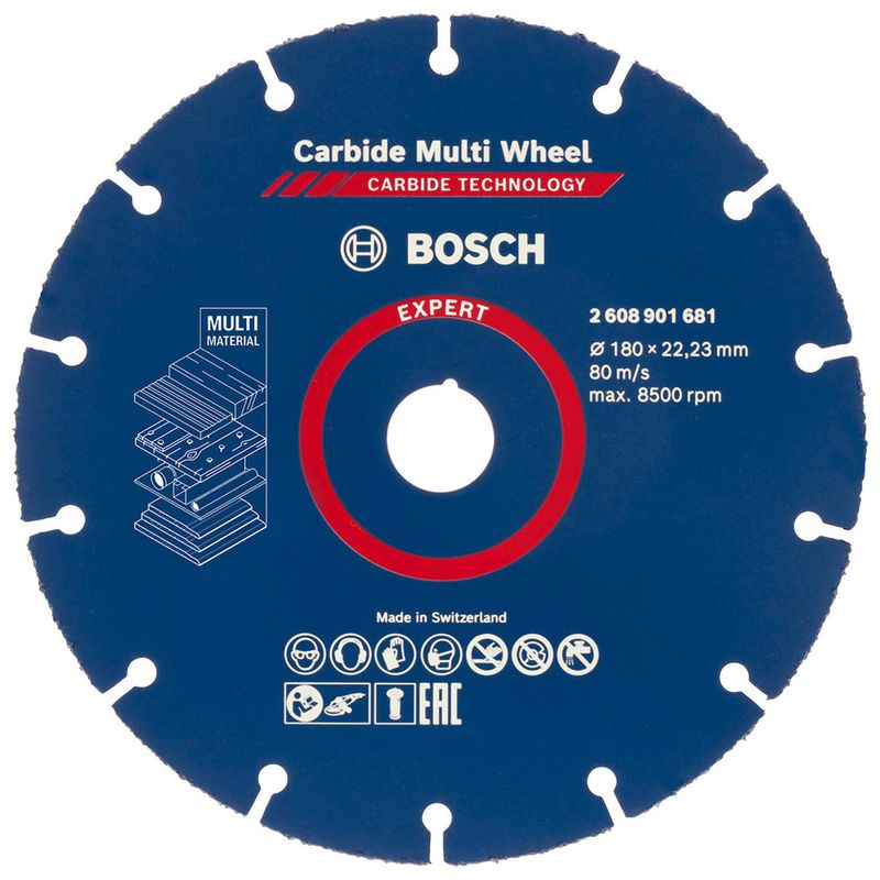 BOSCH - Disco de corte EXPERT Carbide Multi Wheel 180 mm, 22,23 mm