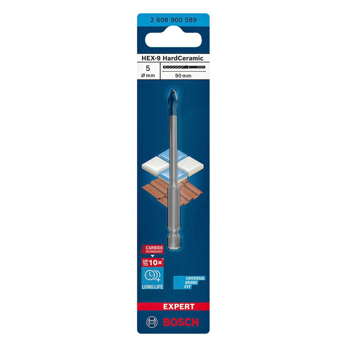 BOSCH - Broca p/porcelanato EXPERT HEX-9 Hard Ceramics 5x90mm