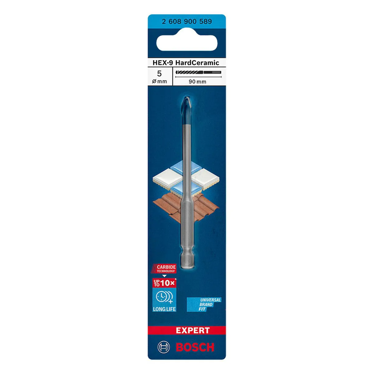 BOSCH - Broca p/porcelanato EXPERT HEX-9 Hard Ceramics 5x90mm