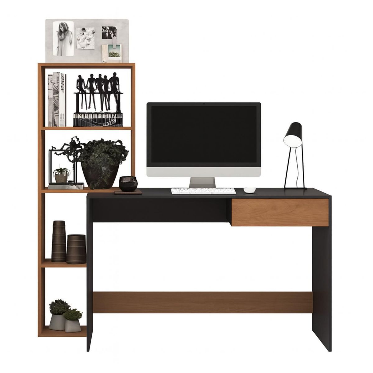 ONESSTA - Escritorio San Andreas Xingu/grafito 152x158.5x52 cm