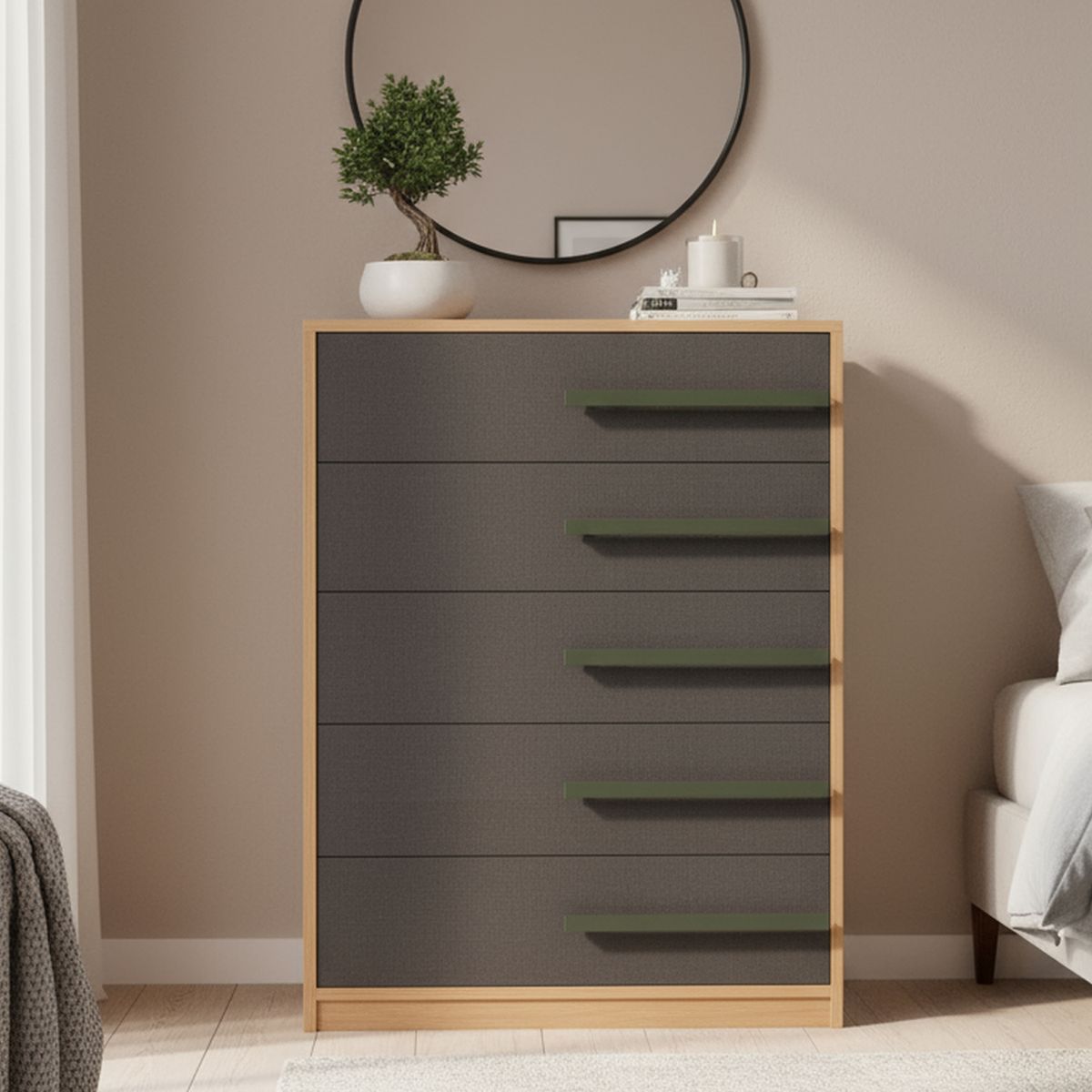 ONESSTA - Cómoda 5 Cajón(es) Violeta 60x90x40 cm Xingu/grafito