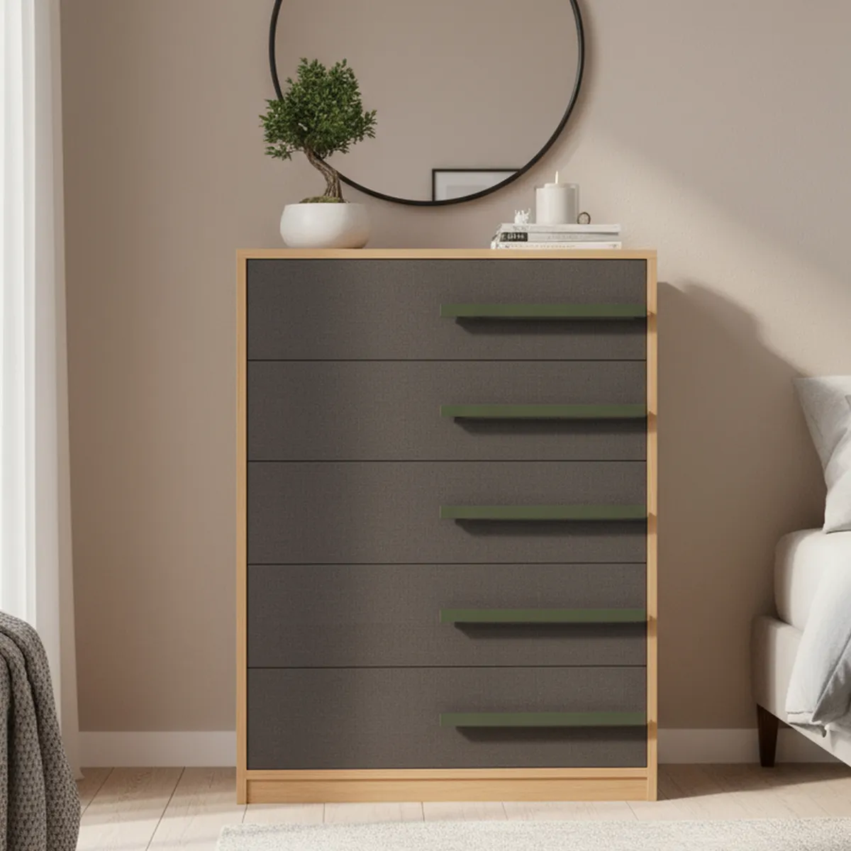 ONESSTA - Cómoda 5 Cajón(es) Violeta 60x90x40 cm Xingu/grafito