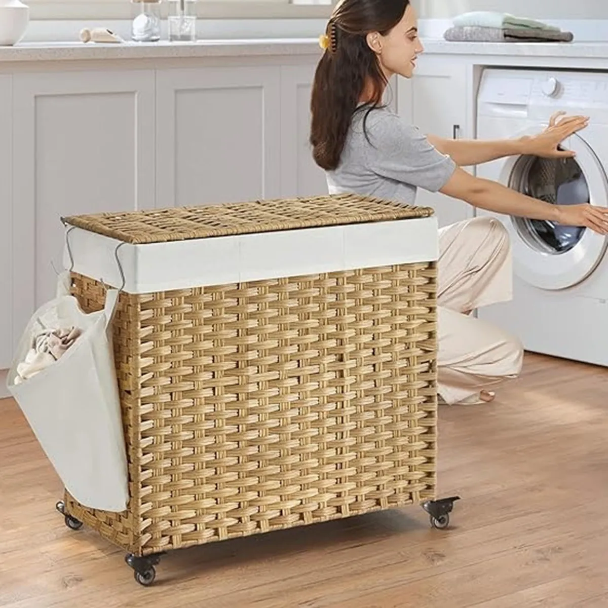 PRO OUTDOOR - Carrito Laundry Orba 52x62x34 cm 109.6 l Café