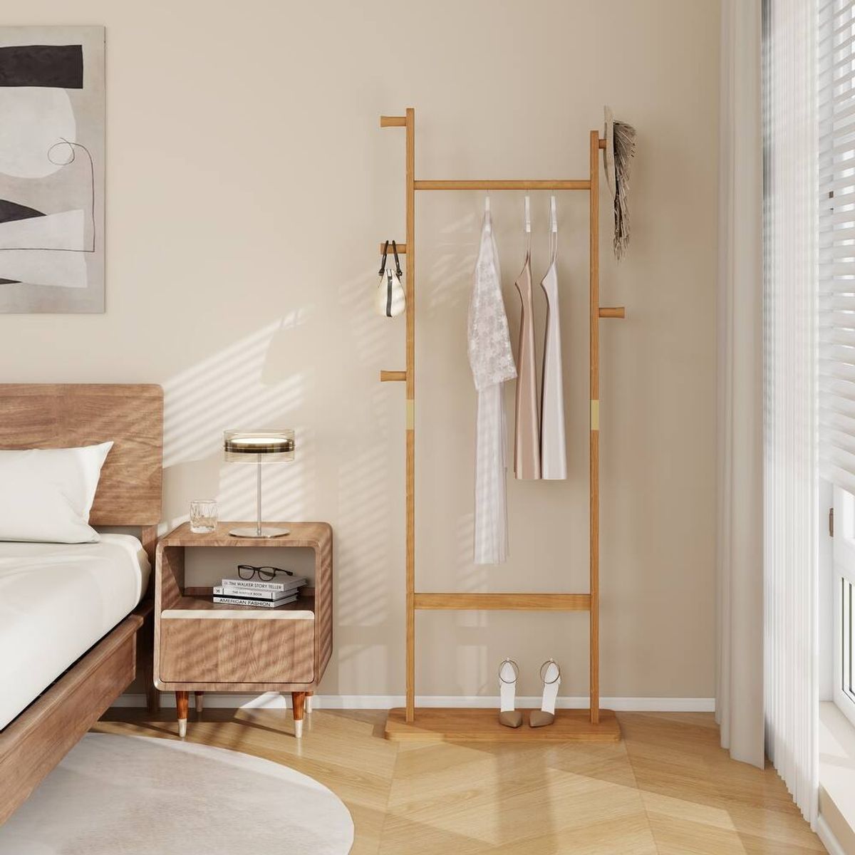 JUST HOME COLLECTION - Perchero Teca Madera Café