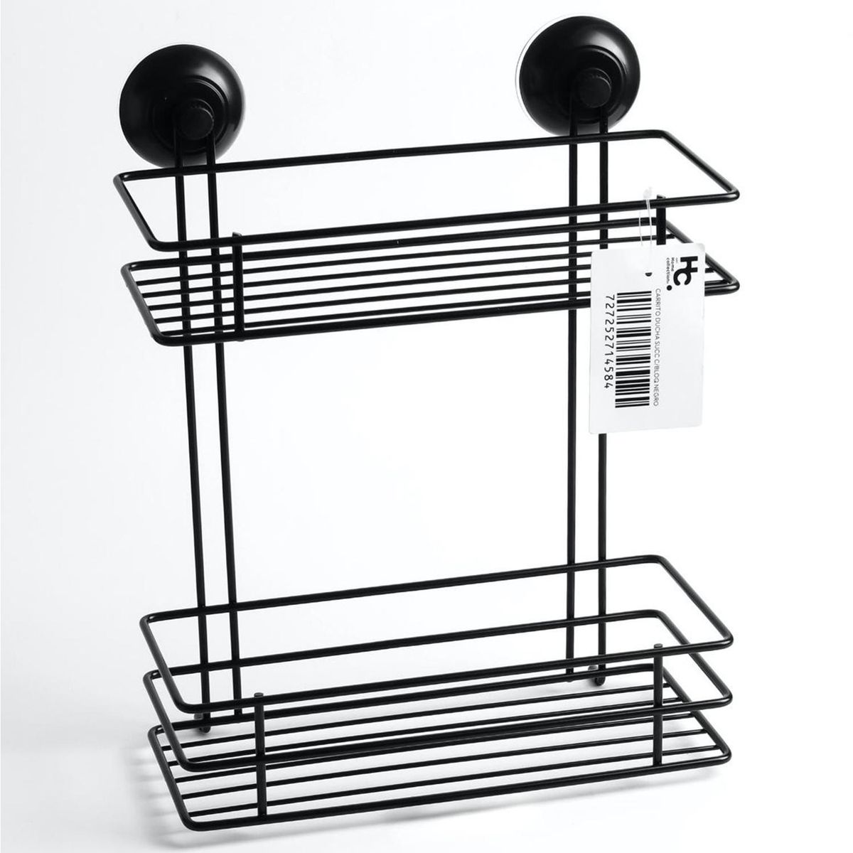 JUST HOME COLLECTION - Carrito ducha succión con bloqueo negro