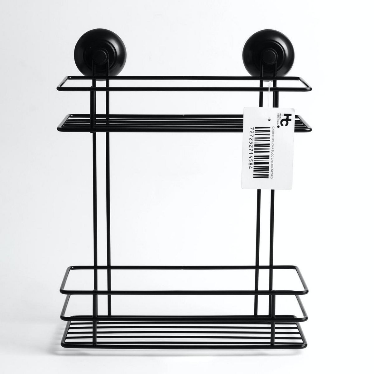 JUST HOME COLLECTION - Carrito ducha succión con bloqueo negro